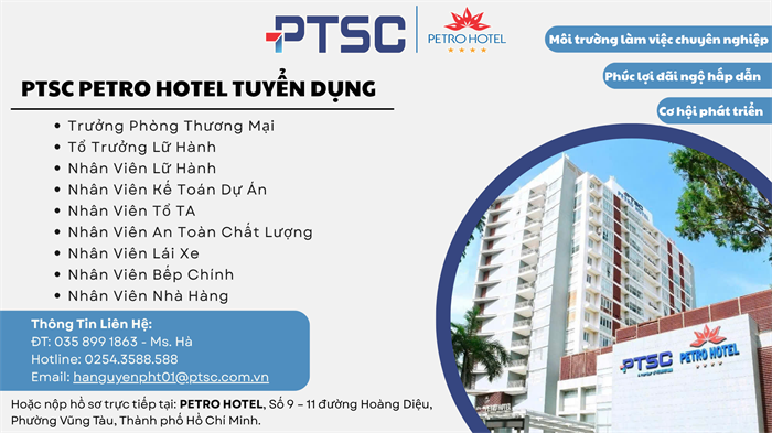 PTSC PETRO HOTEL IS HIRING